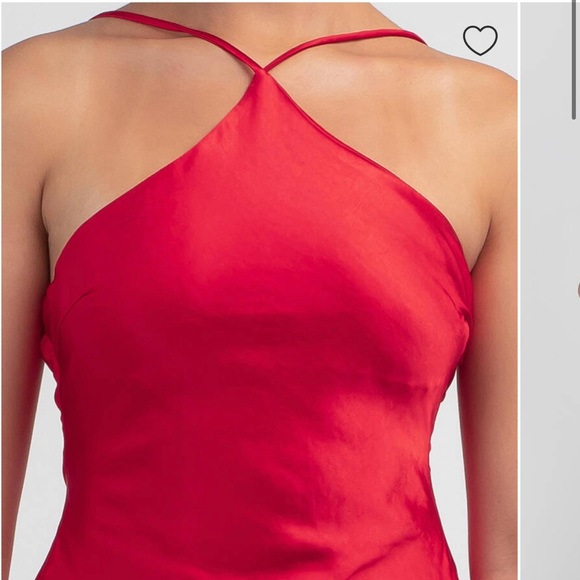 Selfie Leslie Saints And Secrets Red Silk Dress Size Large NWT - Picture 3 of 6